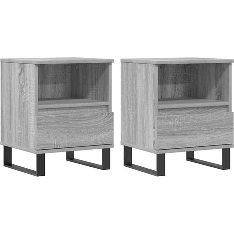 Maison Exclusive - Nachttische 2 Stk. Grau Sonoma 40x35x50 cm Hol (1/5)