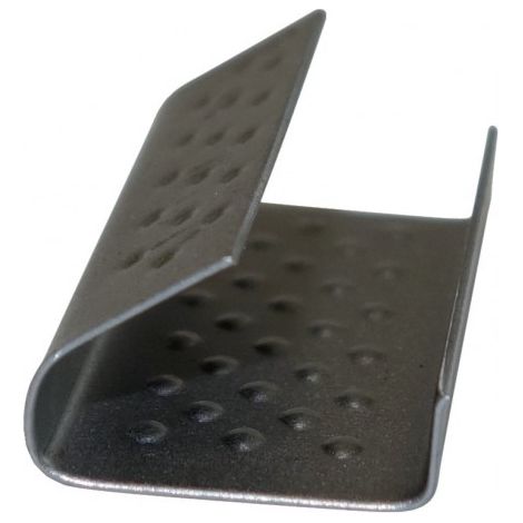 Chape acier semi-ouverte pour tendeur-sertisseur de feuillard polypropylène 16x27mm (2000) (1/4)