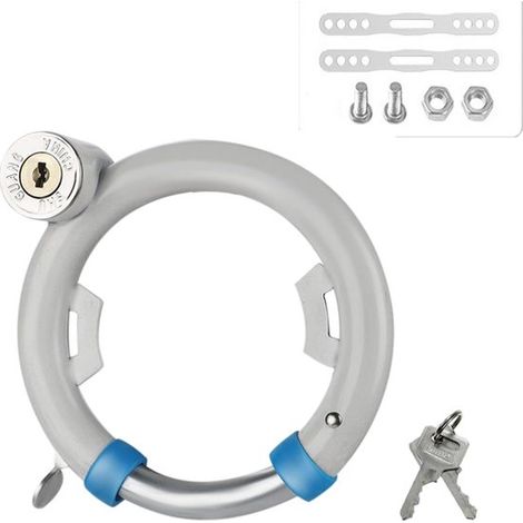 Antivol robuste gris pour VTT, cadenas rond, adapté aux scooters, vélos électriques et équipements de cyclisme en extérieur, sûr et fiable. (1/5)
