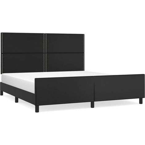 Maison Exclusive - Cadre de lit avec tête de lit Noir 180x200 cm Similicuir