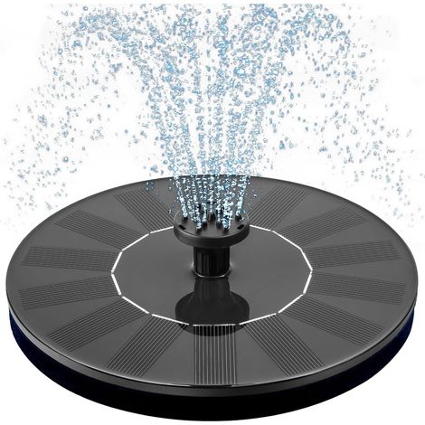 Fuente de agua solar flotante independiente 1,4 W, flujo 150 L/h, altura 50 cm, 6 boquillas intercambiables, ideal para jardín, piscina, estanques y aves