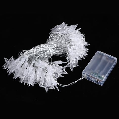 Fünfzackige Sternen-Lichterkette, batteriebetrieben, LED-Lampe, Dekoration für den Innen- und Außenbereich (10 m, 80 LEDs mit Blinkmodus, farbig) (1/5)