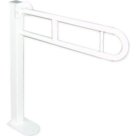Ribaltbile su colonna con portarotolo, in acciaio inox rivestito in nylon, bianco (1/3)