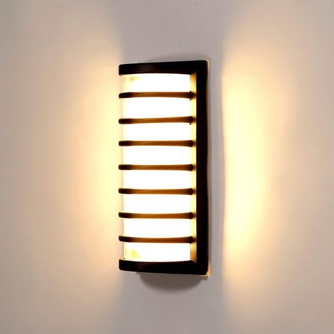 Applique murale LED extérieure/intérieure, moderne et étanche IP65, 10 W, 1100 lm, blanc chaud 3000 K, idéale pour les escaliers, le jardin, l'entrée, la terrasse et le patio. (1/5)