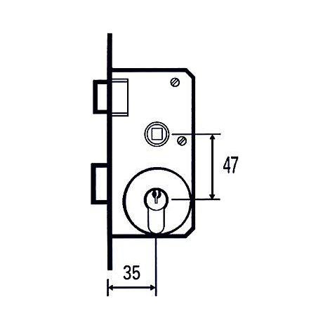 Cerradura embutir 1501-2p 35 MCM