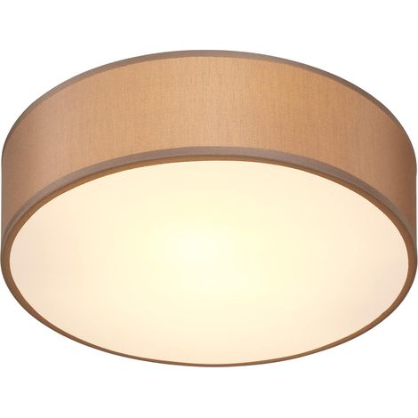 MONZANA® Flush Ceiling Light, Fabric 30cm for 1x E27 Bulb Socket for LED Bulbs max. 40w, Suitable for Living Room, Kitchen, Bedroom , Home Office, Hallways, Kids Room Ceiling Flush Light taupe (de) (1/5)