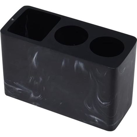 Porte-brosse à dents de salle de bain - Aspect marbre pour brosse à dents électrique et dentifrice - Organisateur pour salle de bain et cuisine - Rangement pour meubles de salle de bain - Noir (1 pièc (1/5)