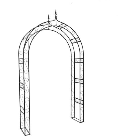 Arco per rose decorativo per piante rampicanti 200 x 100 x 50 cm in ferro epossidico nero 130003265