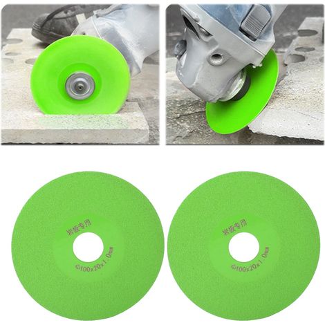 2 Diamantpolierscheiben, Innendurchmesser 20 mm, Außendurchmesser 100 mm, Breite 27 mm, Dicke 1 mm, zum Schneiden von Glas, Polieren von Keramikfliesen, Jade, Kristall und Weinflaschen, grün. (1/5)