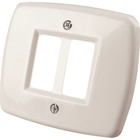 PLACCA AUTOPORTANTE IN TECNOPOLIMERO A 2 FORI ,  PER SCATOLE TONDE Ø 60MM,  IMQ,