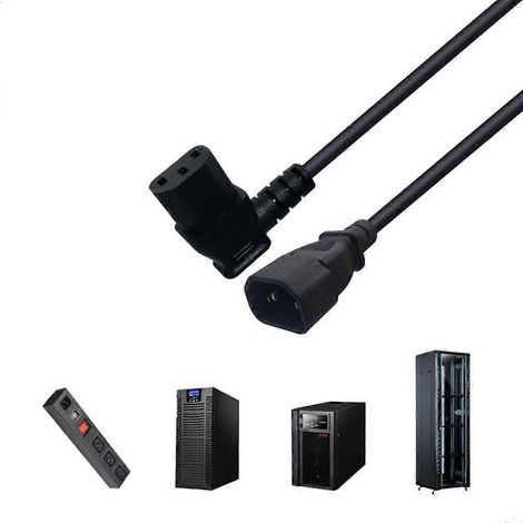 Câble d'alimentation UPSPDU noir IEC320 C13 femelle vers C14 mâle pour ordinateur de bureau (1/4)