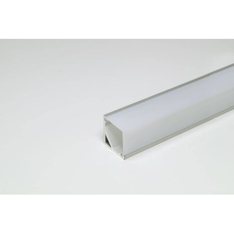 L&S LED Leuchtenprofil Quattro Mini 16x16 mm Aufbau Alu EV1 incl.Abd. opal L:2500 mm (1/4)