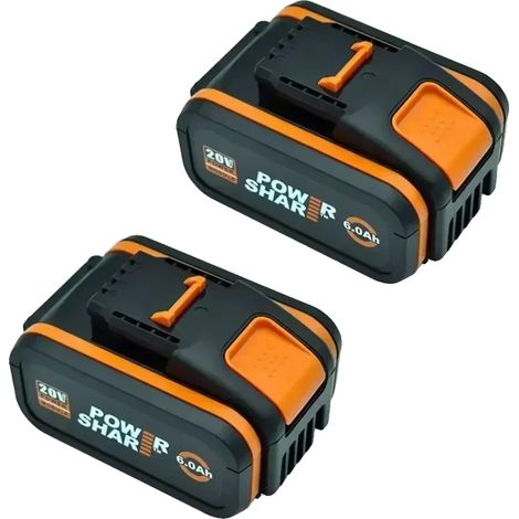 Batterie rechargeable, capacité de 6000 mAh, compatible avec les outils Worx, Worx 6AhX2 (1/2)