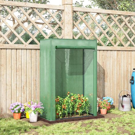 Serre de jardin avec porte enroulable 100 x 50 x 150 cm en acier et plastique vert foncé (1/5)