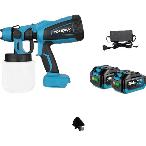 Pulverizador de pintura eléctrico inalámbrico, de alta velocidad, diseño portátil, incluye 2 baterías de 388 V. (1/2)