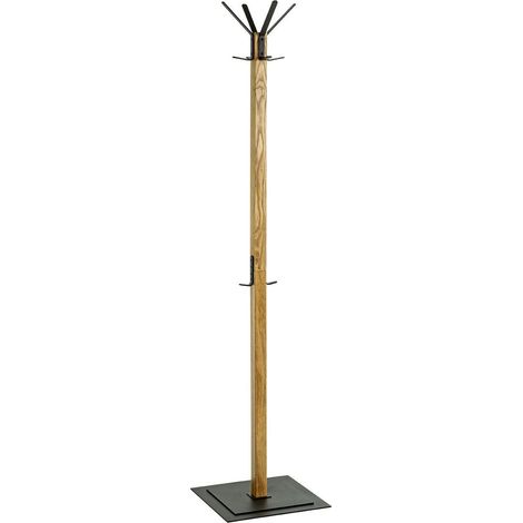 Porte-Manteau en Bois "Havelock" 180cm Chêne & Noir