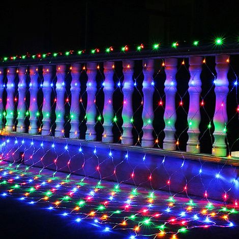SWANEW Rete luminosa a LED Illuminazione a catena 8 modalità IP44 Festa di Natale all'esterno all'interno RGB 4.5x1.6M