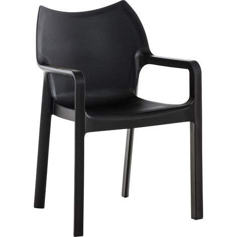 Chaise de jardin avec un style polypropylène moderne et polyvalent dans différentes couleurs colore : NOIR (1/5)