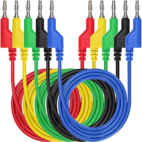 5-teiliges Bananenstecker-Prüfleitungsset, 4 mm stapelbare Bananenstecker-Prüfleitung für Multimeter, elektrische Prüfleitung 1000 V/15 A (1/5)