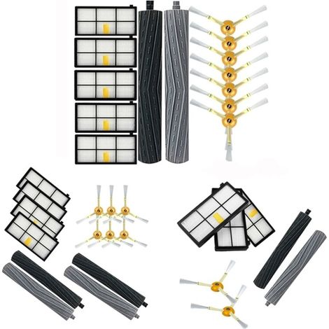 Accessoires pour aspirateurs robots iRobot Roomba 800/860/870/880/960, style : 7 brosses latérales + 5 brosses HEPA + 1 paire de brosses adhésives principales. (1/4)