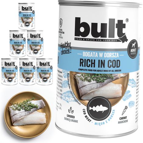 Cibo umido per cani BULT, lattina di merluzzo da 6 x 400 g (1/5)