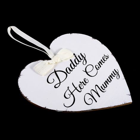 Retro-Holzherz für Papa und Mama, Wanddeko für Hochzeiten, Geschenk zum Aufhängen, Liebeszeichen, Party (1/5)
