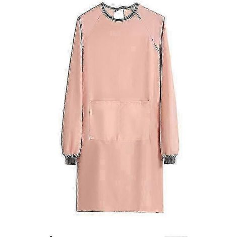 Home Waterproof Apron With Sleeve For Dishwashing,coffee, Restaurant Cleaning-pink (1/5)