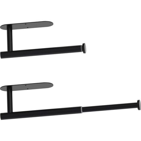Porte Sopalin, Support essuie Tout rétractable, Porte Rouleau Essuie Tout Adhésif, Porte essuie Tout Mural Acier Inoxydable, pour Cuisine, Bain, Garage (Noir)