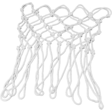 Filet de basket-ball de rechange tous temps anti-fouet, compatible avec les paniers standard intérieurs et extérieurs, en polyester blanc. (1/5)