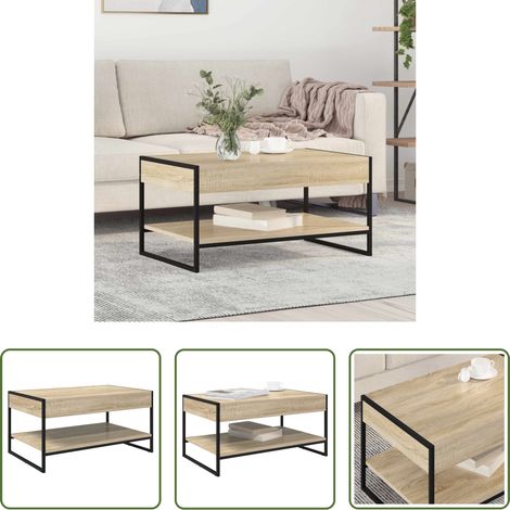 Table basse industrielle - Table basse Sonoma 80 x 50 x 40 cm Bois d'ingénierie (1/5)