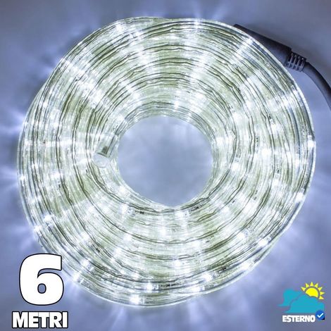 TRADE SHOP - Tubo Luminoso A 108 Led Per Esterno 6 Metri Di Luci Bianco Freddo Con Controller - (1/2)