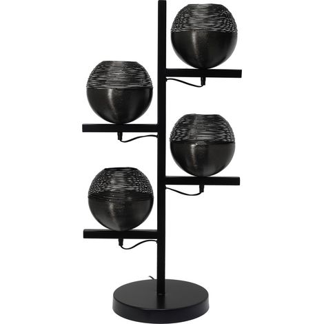 Lampada da terra Eclipse in ferro nero con 4 sfere (1/3)