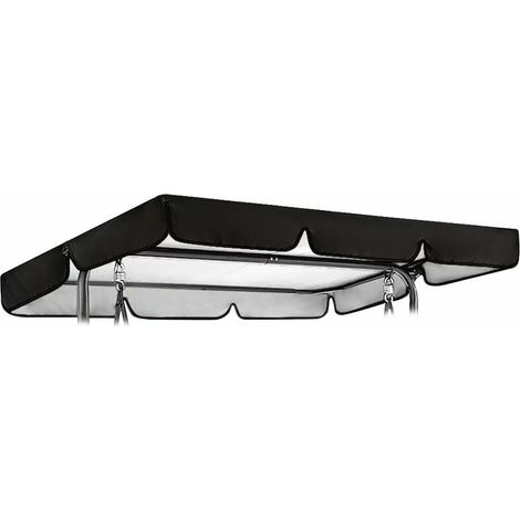 Toit de remplacement pour balançoire de jardin, housse de remplacement, toit de balançoire de jardin étanche, balançoire de jardin et balançoire de terrasse de remplacement (noir 164 114 15cm) (1/4)