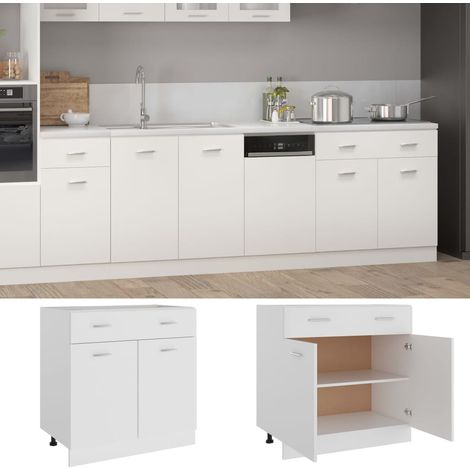 Maison Exclusive - Cajón inferior "Lyon" blanco 80x46x81,5 cm Mad