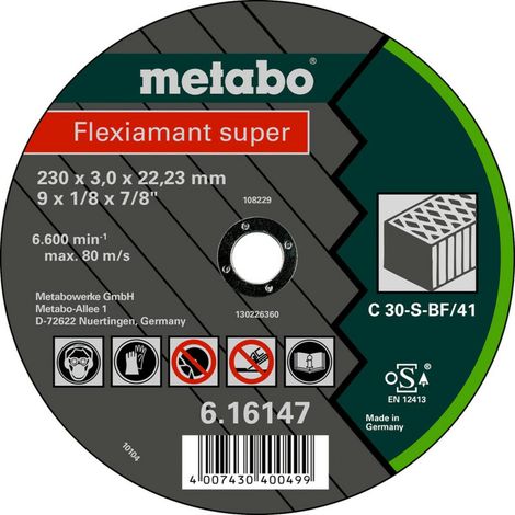 Metabo Flexiamant super 180x3,0x22,23 Stein, Trennscheibe, gerade Ausführung 25 Stk (1/4)