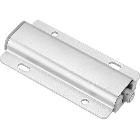 Schranktürriegel mit Drucköffnungssystem, Dämpfer, Puffer, ohne Griff, silberfarben (1/5)