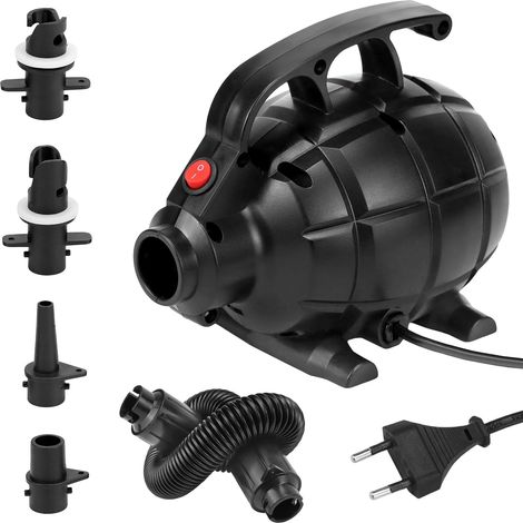 ® 600-W-Elektro-Luftpumpe, leise und tragbare Pumpe mit 5 Düsen, ideal für Airtrack-Matten, Schlauchboote, Bojen und mehr