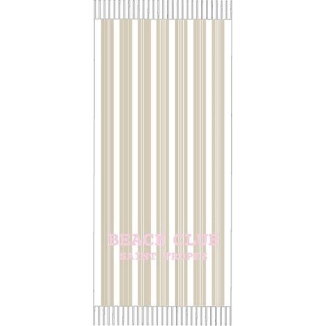 Telo Mare Fouta Eponge 90x190 cm Beige e Bianco Marinette Off White