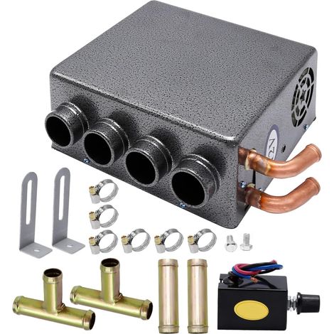 12V Car Auxiliary Heater, Universal 4-Port Compact Auxiliary Heater, Winter Car Air Conditioner for Heating and Defrosting