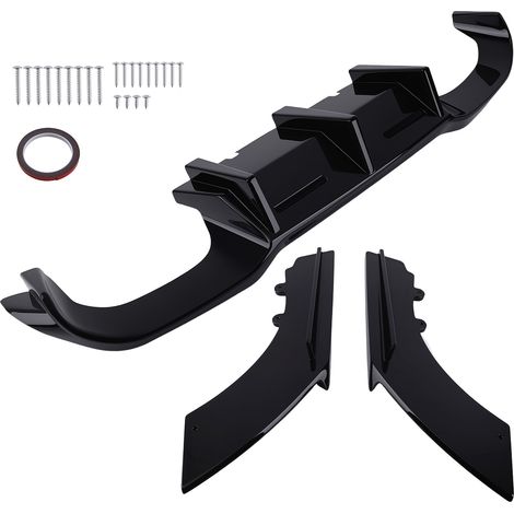 Gloss Black MTC Style Rear Bumper Diffuser Spoiler For BMW 2 Series M2 F87 2015+ (1/4)