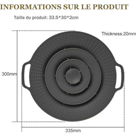 Couvercle anti-débordement en silicone haute température – Idéal pour poêles et casseroles – Protection anti-ébullition efficace (1/3)