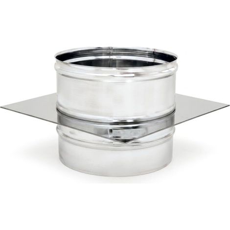 Maka Supporto a Solaio per Canna Fumaria in Acciaio Inox, Piastra di Sostegno per Attraversamento Solaio AISI 304 Ø 230 mm