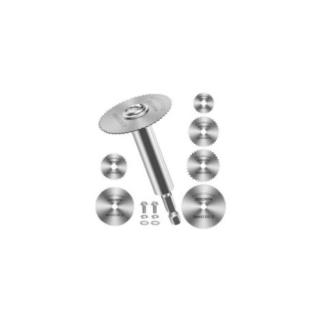 7 Pièces Disques de Coupe pour Perceuse, HSS Lames de Perceuse à Disque avec (100mm) tige Hexagonale 1/4", Mini Lames de Scie Circulaire pour Bois, Plastique et Métal (1/5)