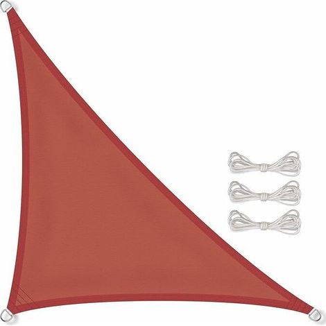 Tigrezy 3 x 3 x 4,25 m Terre CuiteVoile d'ombragePare-Soleil Jardin Balcon Polyester PES Hydrofuge Triangle