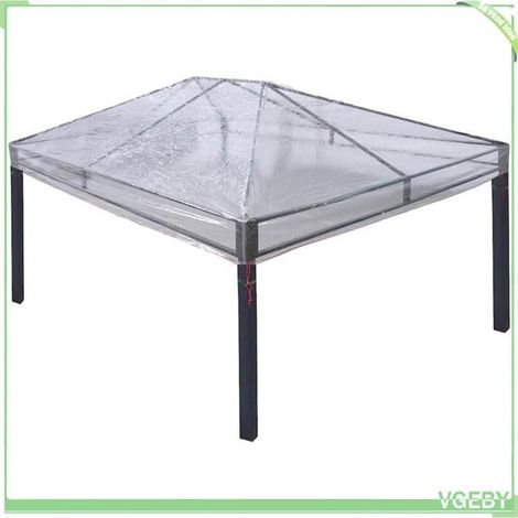 Remplacement de housse de gazebo - FAFEICY - 400 x 300 x 32 cm - Transparent - PVC haut de gamme - Imperméable (1/5)