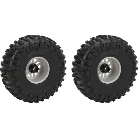 2 jantes et pneus en alliage d'aluminium 60 mm pour voiture RC Capra 1.9UTB AXI03004 RBX10 Ryft 90048 RR10Silver (1/5)