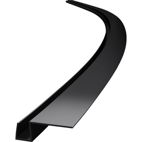 Mai & Mai Duschdichtung Duschlippe Duschtürdichtung 8mm Glasstärke Ersatzdichtung Duschtür Duschwand gerade Länge: 185cm Schwarz Seiten Dichtung