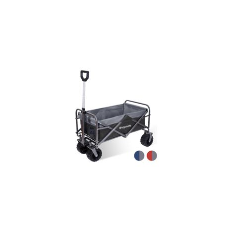 Maxx Carrello Spiaggia - Carrello Pieghevole - Carrellino da Spiaggia - 90x50x55 cm - Carrello Portatutto - Carrello da Mare, Giardino e Campeggio - Colore Nero (1/5)