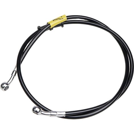 Tuyau de frein hydraulique universel pour moto 400-2400mm 28°-28°10mm Raccords fixes Tuyau noir tressé en acier inoxydable Pour motos, ATVs, Dirt Bikes, Street Racers (1/5)