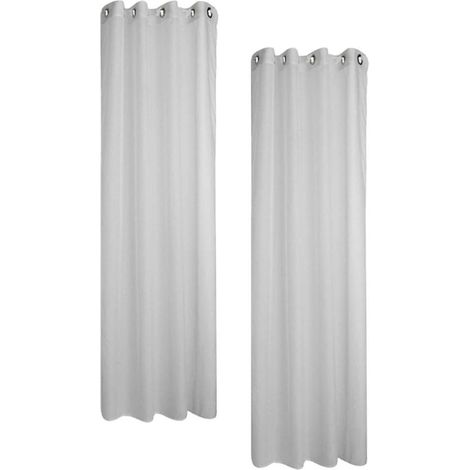 Voilage de Fenêtre Blanc en Mousseline, Rideaux Transparents Légers pour Chambre et Villa, Sensation Aérée et Transmission Lumineuse Élégante (1/5)